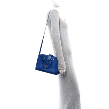SAINT LAURENT Calfskin Monogram Baby Cabas Blue