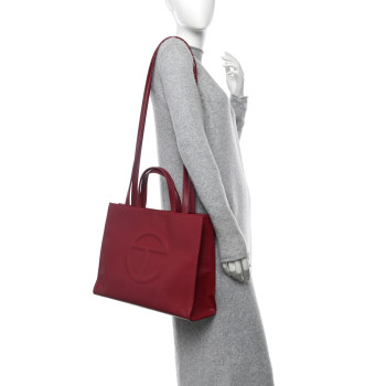 TELFAR Vegan Leather Medium Shopping Bag Oxblood