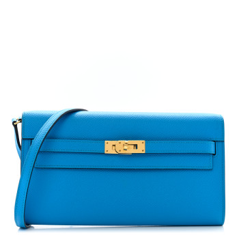 HERMES Epsom Verso Kelly Wallet To Go Bleu Frida Rouge H
