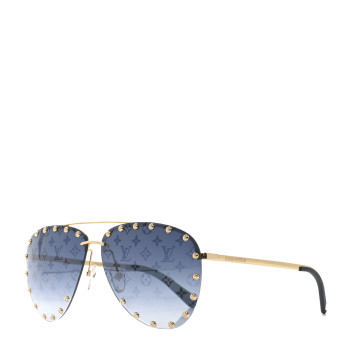 LOUIS VUITTON Metal Monogram The Party Aviator Gradient Sunglasses Z1397U Gold