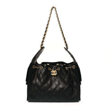 CHANEL Caviar Quilted Small Chanel 25 Handbag Black