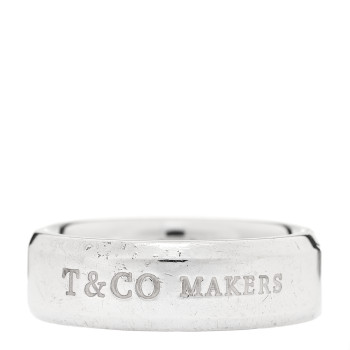 TIFFANY Sterling Silver 1837 Makers Medium Slice Ring 58 8.5