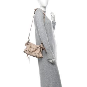 BALENCIAGA Agneau Arena Neo Cagole Handbag XS Sand Beige