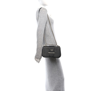 PRADA Saffiano Lux Sidonie Small Chain Crossbody Bag Black