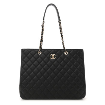 CHANEL Caviar Quilted Large Shopping Tote Black