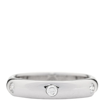 CARTIER 18K White Gold 6 Diamond Stella Band Ring 51 5.75