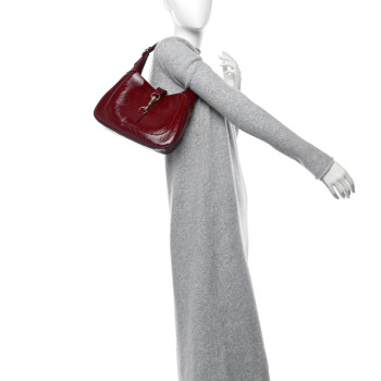 GUCCI Patent Calfskin Small Jackie Shoulder Bag Rosso