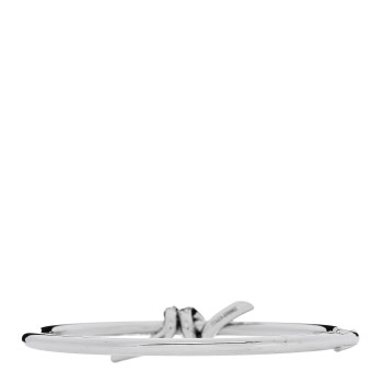 TIFFANY 18K White Gold Diamond Knot Wire Bangle Bracelet