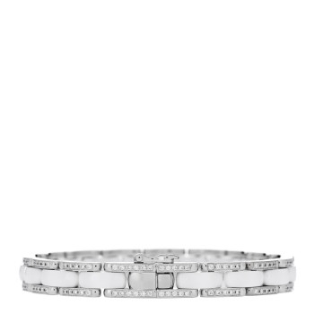 CHANEL 18K White Gold Diamond Ceramic Ultra Bracelet White CHANEL 18K White Gold Diamond Ceramic Ultra Bracelet White