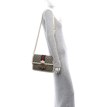 GUCCI GG Supreme Monogram Medium Queen Margaret Shoulder Bag Mystic White
