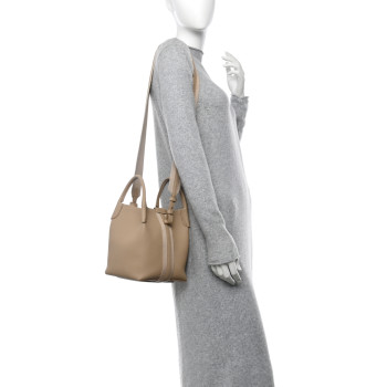 LORO PIANA Grained Calfskin Micro Bale Bag Light Mastic