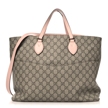 GUCCI Soft GG Supreme Monogram Diaper Bag Pink