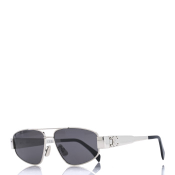 CELINE Metal Triomphe 03 Sunglasses CL40281U Silver Smoke