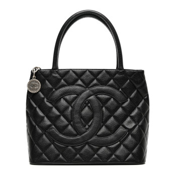 CHANEL Caviar Quilted Medallion Tote Black