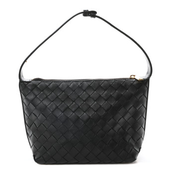 BOTTEGA VENETA Calfskin Nappa Intrecciato Mini Wallace Black