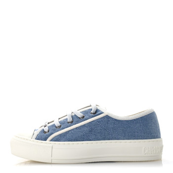 CHRISTIAN DIOR Denim Cannage Walk'N'Dior Low Top Sneakers 36 Dynamic Blue