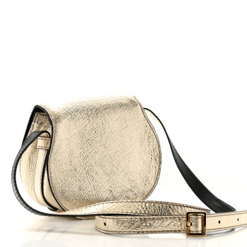 CHLOE Metallic Calfskin Mini Marcie Round Crossbody Bag Gold