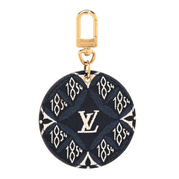 LOUIS VUITTON Jacquard Since 1854 Bag Charm Key Holder Blue LOUIS VUITTON Jacquard Since 1854 Bag Charm Key Holder Blue