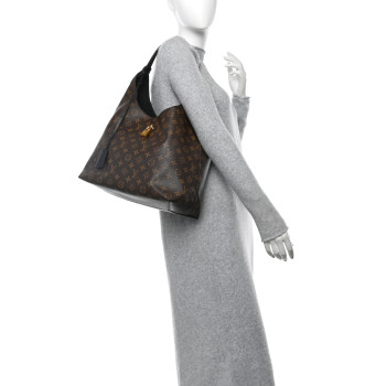 LOUIS VUITTON Monogram Flower Hobo Black