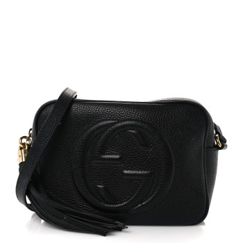 GUCCI Pebbled Calfskin Small Soho Disco Bag Black