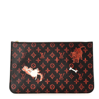 LOUIS VUITTON Catogram Neverfull MM GM Pochette Marron