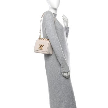 LOUIS VUITTON Epi Twist Braided Chain Shoulder Bag PM Quartz White