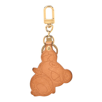 LOUIS VUITTON Vachetta Monogram Panda Key Ring Bag Charm