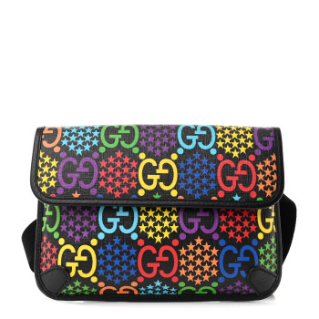 GUCCI GG Supreme Monogram Psychedelic Slim Belt Bag Black GUCCI GG Supreme Monogram Psychedelic Slim Belt Bag Black