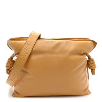 LOEWE Calfskin Flamenco Puffer Knot Bag Camel