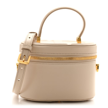 CHRISTIAN DIOR Lambskin Signature CD Vanity Case Caramel Beige