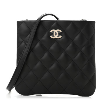 CHANEL Lambskin Quilted Uniform Crossbody Bag Black
