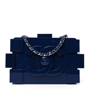 CHANEL Plexiglass Boy Brick Lego Clutch Dark Blue CHANEL Plexiglass Boy Brick Lego Clutch Dark Blue