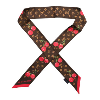 LOUIS VUITTON LV X TM Silk Monogram Cerises Bandeau Brown