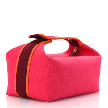 HERMES Canvas Small Bride-A-Brac Pouch Hibiscus