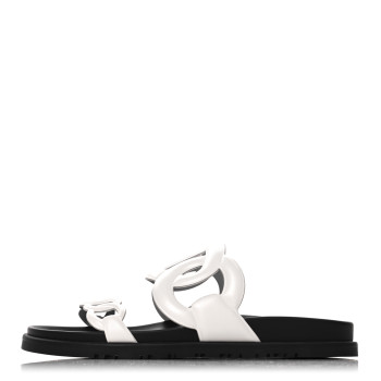 HERMES Nappa Womens Extra Sandals 38.5 White