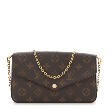 LOUIS VUITTON Monogram Pochette Felicie Chain Wallet Fuchsia