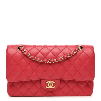 CHANEL Caviar Quilted Medium Double Flap Pink