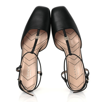 GUCCI Nappa Charlotte Petite GG 55mm Slingback Pumps 36.5 Black