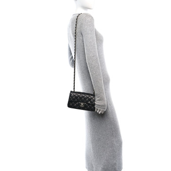 CHANEL Caviar Quilted Mini Rectangular Flap Black