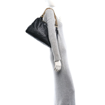 CHANEL Calfskin Rodeo Drive Hobo Black