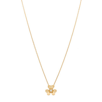 VAN CLEEF & ARPELS 18K Yellow Gold Diamond Mini Frivole Pendant Necklace