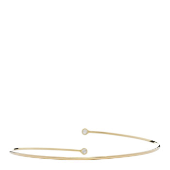 TIFFANY 18K Yellow Gold Diamond Hoop Single Row Bangle Bracelet