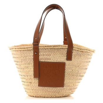 LOEWE Raffia Basket Tote Bag Natural Tan
