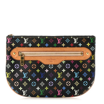 LOUIS VUITTON Monogram Multicolor Pochette Plate GM Black