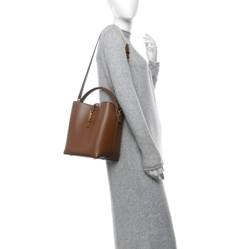 SAINT LAURENT Shiny Calfskin Le 37 Bucket Bag Fox