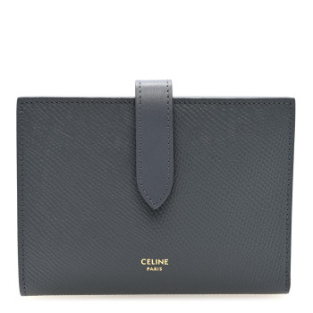CELINE Grained Calfskin Medium Multifunction Strap Wallet Grey