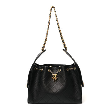 CHANEL Caviar Quilted Small Chanel 25 Handbag Black