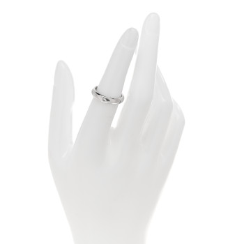 CARTIER 18K White Gold 6 Diamond Stella Band Ring 51 5.75