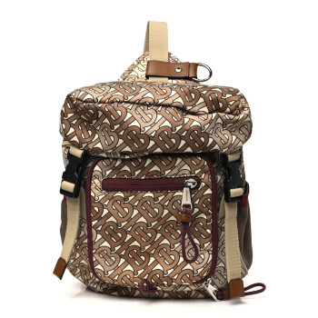 BURBERRY Nylon Monogram TB Leo Belt Backpack Brown