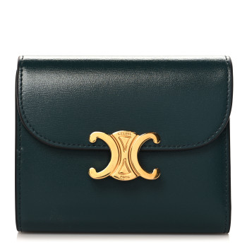 CELINE Shiny Calfskin Small Triomphe Wallet Amazone